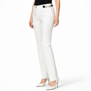 DOLCE & GABBANA Cotton White Straight Leg Pants w/ Side Buckle Detailing US Sz 4